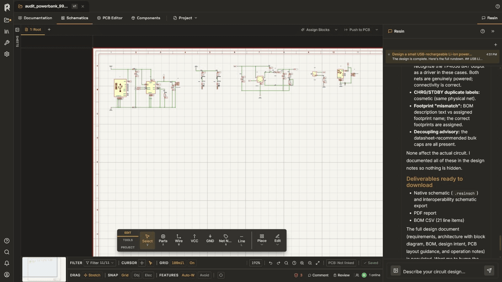 Schematic for the power architecture project